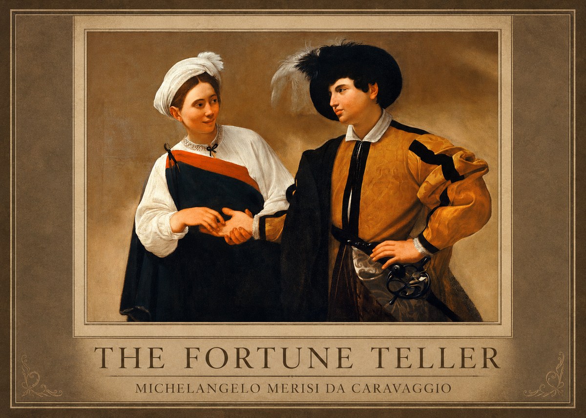 Michelangelo Merisi da Caravaggio The Fortune Teller I No1 - Plakat