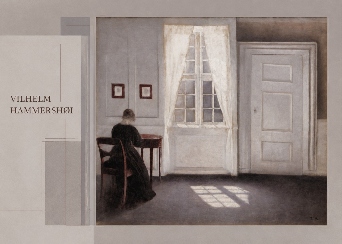 Vilhelm Hammershøi Interior with a Woman from the Back No5 - Plakat