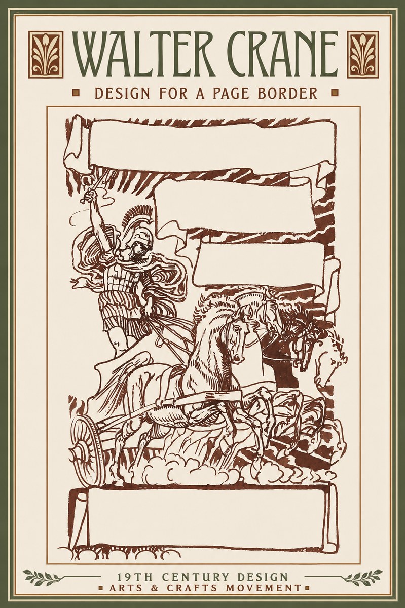 Walter Crane Design for a Page Border No6 - Plakat
