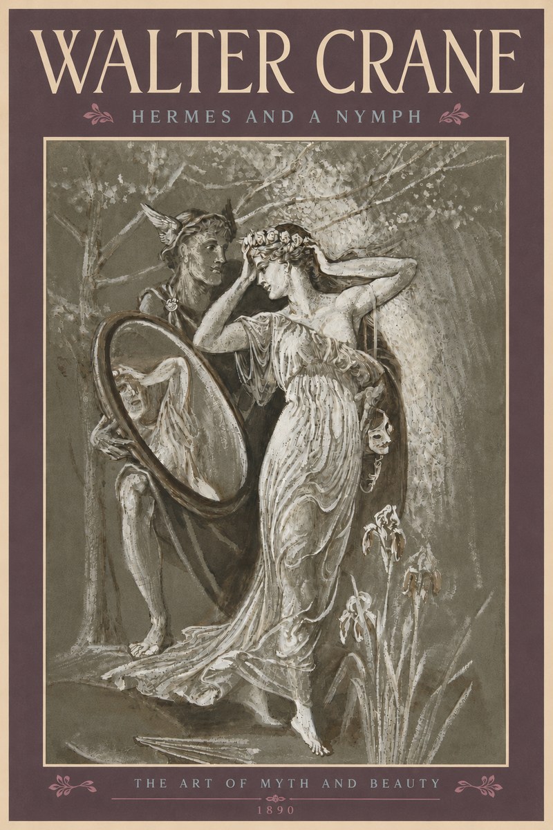 Walter Crane Hermes and a Nymph No5 - Plakat