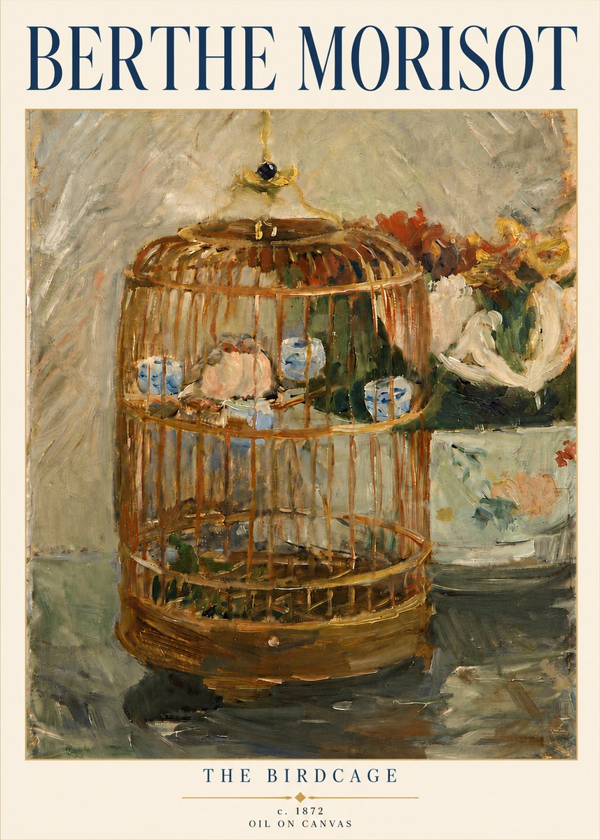 Berthe Morisot The Birdcage II No5 - Plakat