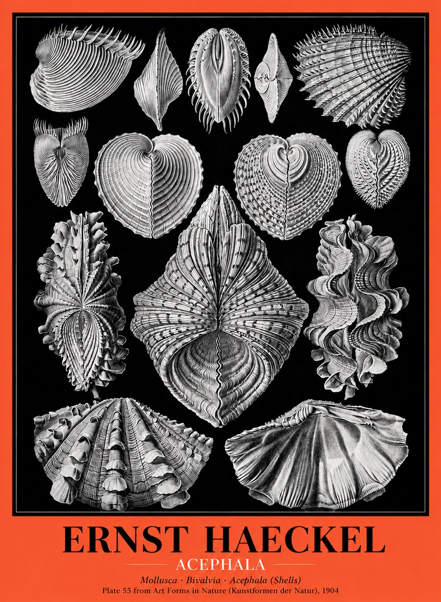 Ernst Haeckel Acephala — Brachiopods Plate 55 — Cytherea. No5 - Plakat