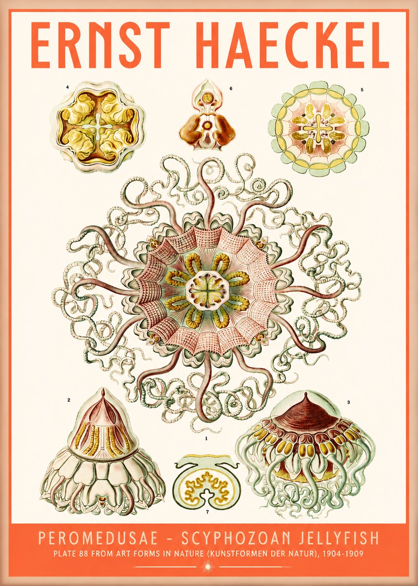 Ernst Haeckel Peromedusae – Discomedusae No5 - Plakat