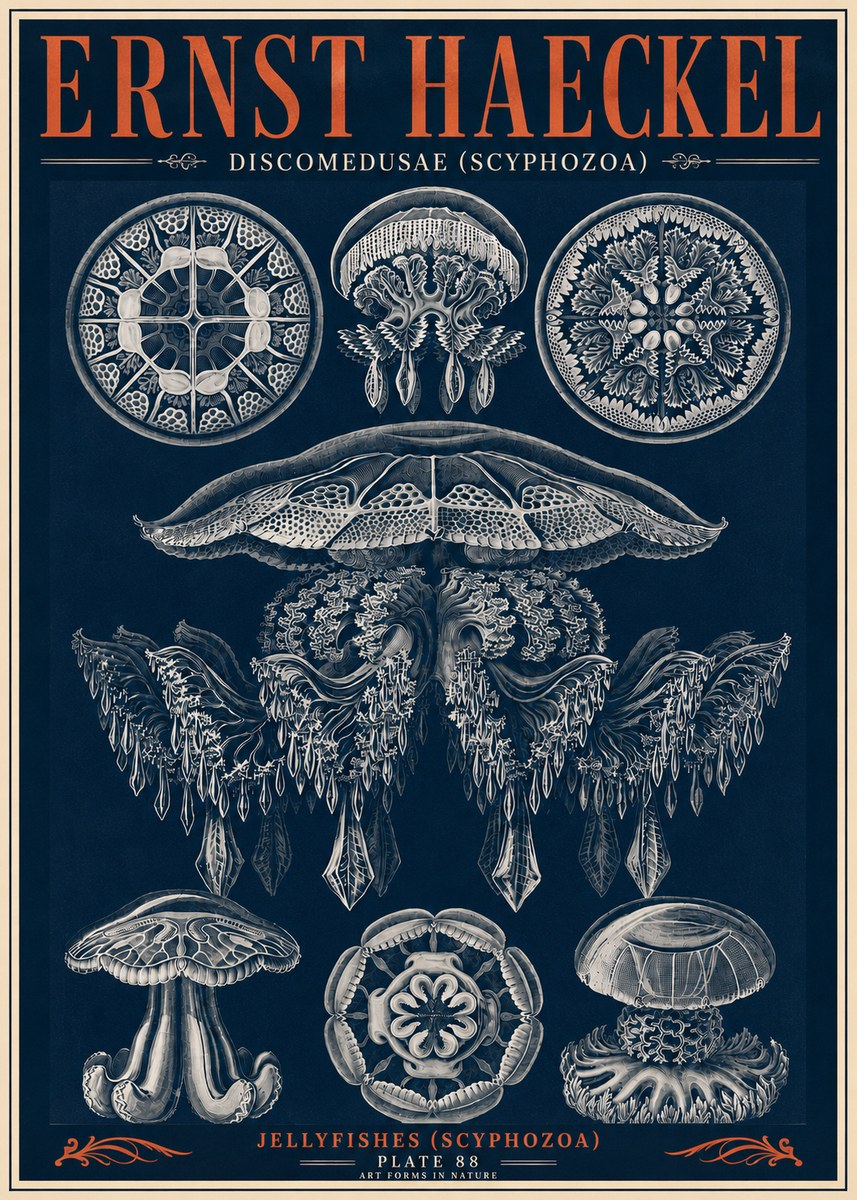 Ernst Haeckel Discomedusae (Scyphozoa) Plate 88 No6 - Plakat