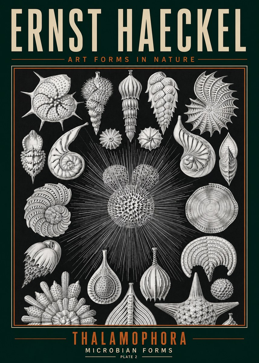 Ernst Haeckel Thalamophora - Microbian Forms - Plate 2 No3 - Plakat
