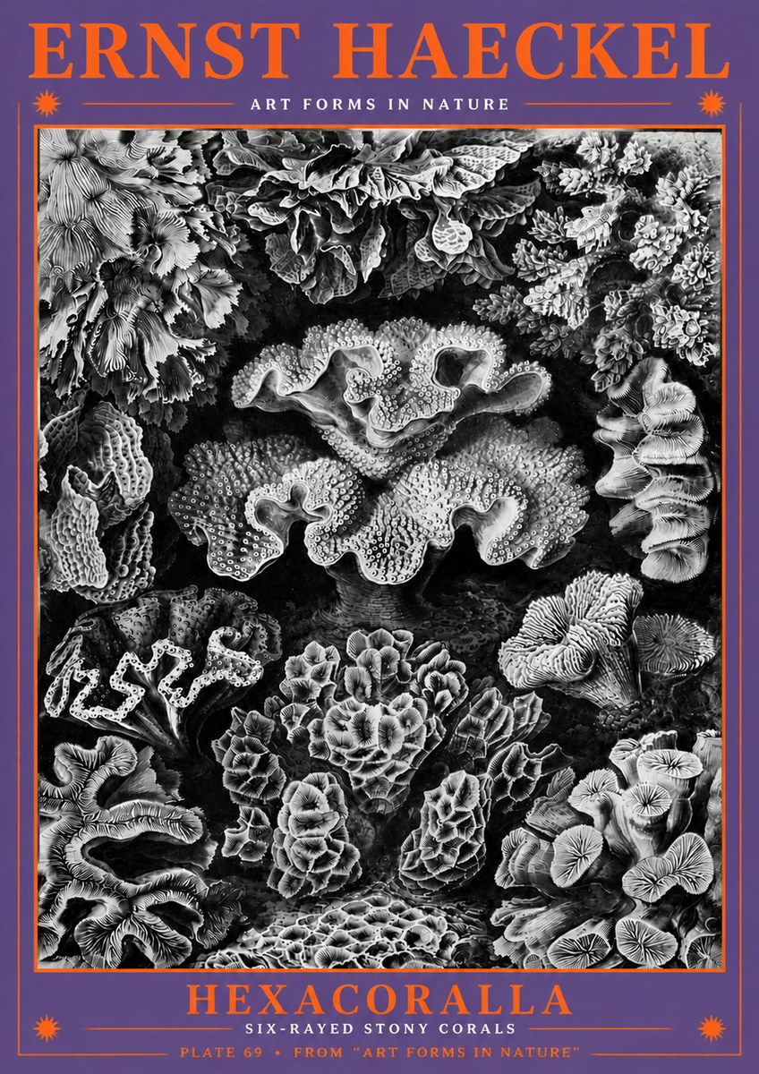 Ernst Haeckel Hexacorallia No6 - Plakat
