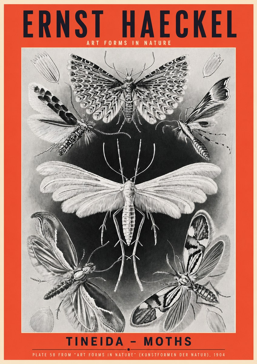 Ernst Haeckel Tineida - Moths No3 - Plakat
