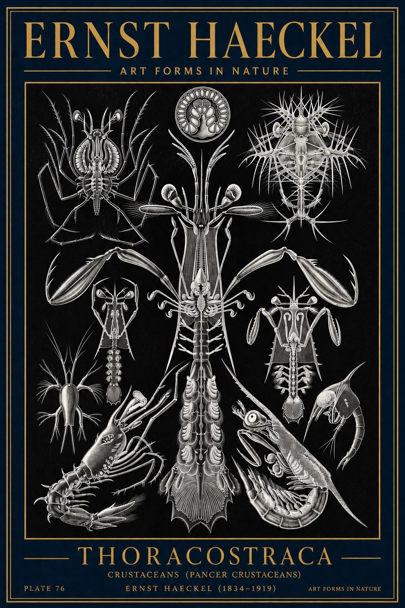 Ernst Haeckel Thoraocostraca - Crustaceans - Plate 76 No4 - Plakat