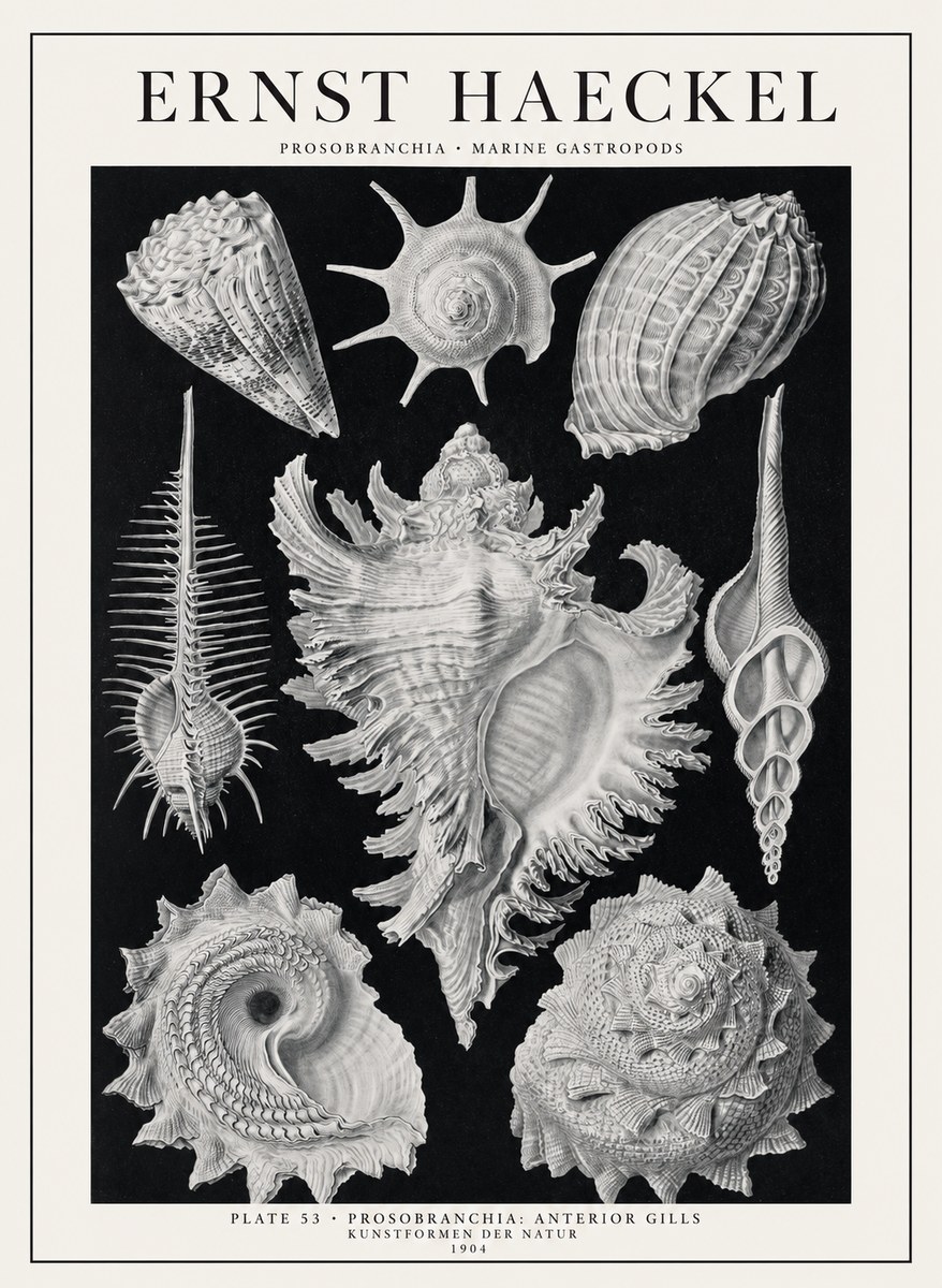 Ernst Haeckel Prosobranchia - Marine Gastropods No1 - Plakat