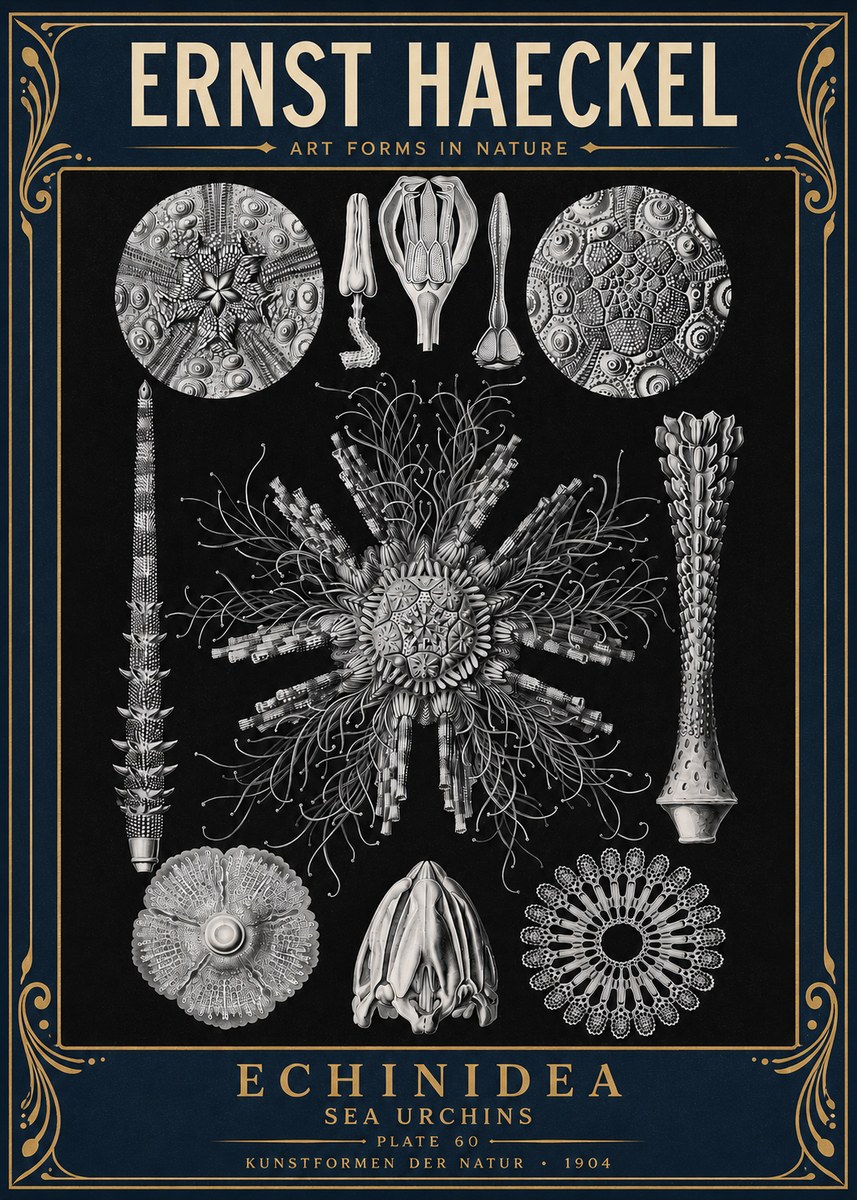 Ernst Haeckel Echinidea Sea Urchins No4 - Plakat