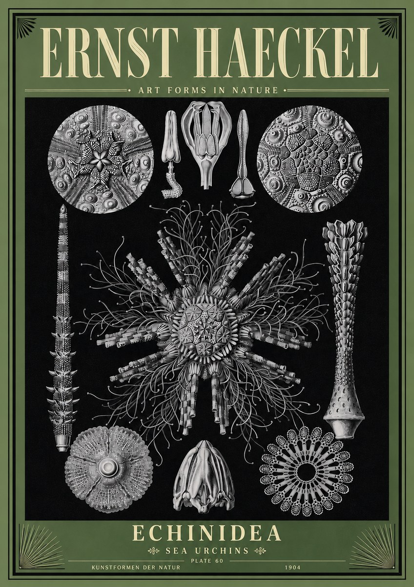 Ernst Haeckel Echinidea Sea Urchins No6 - Plakat
