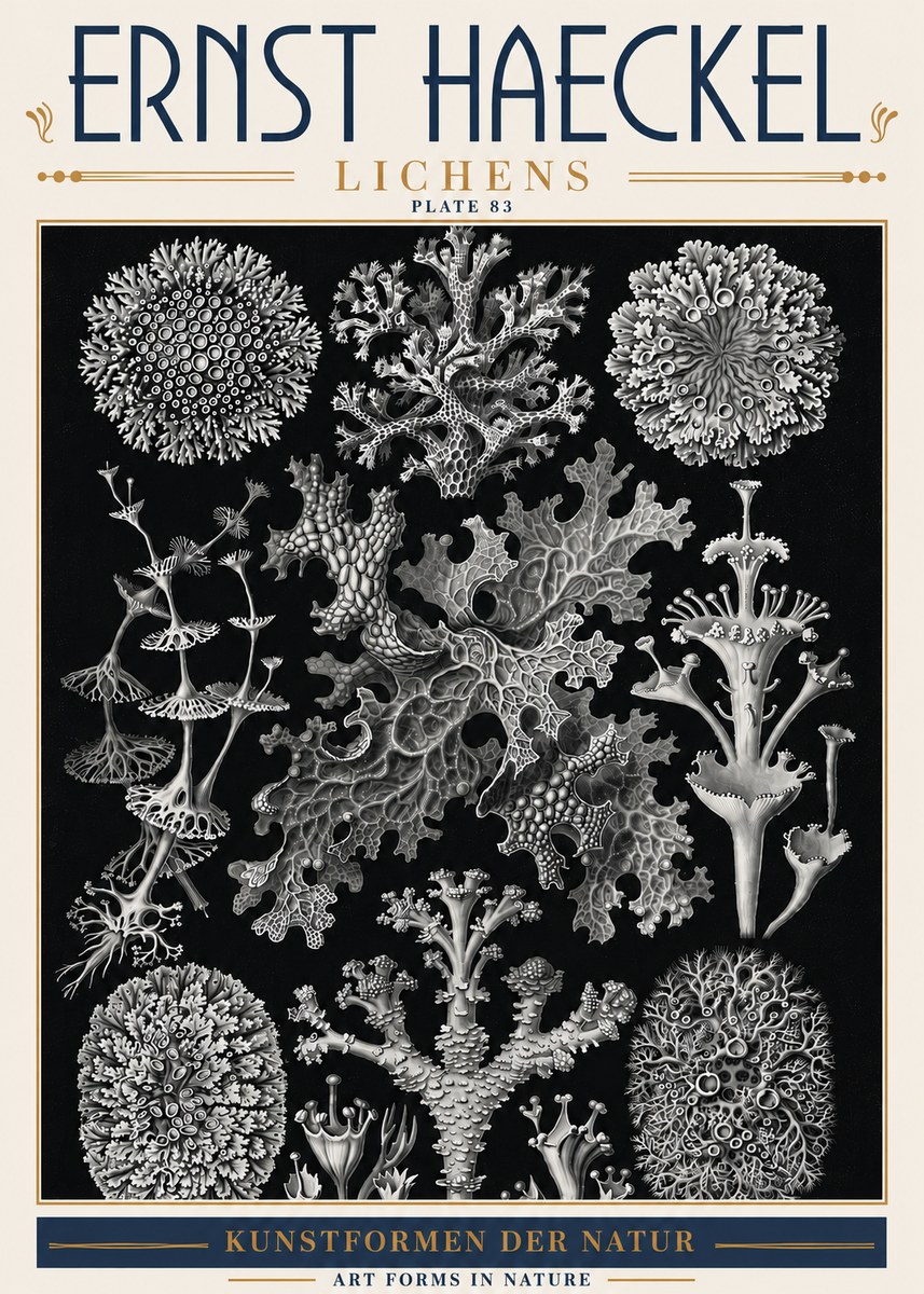 Ernst Haeckel Lichens - Plate 83 No6 - Plakat
