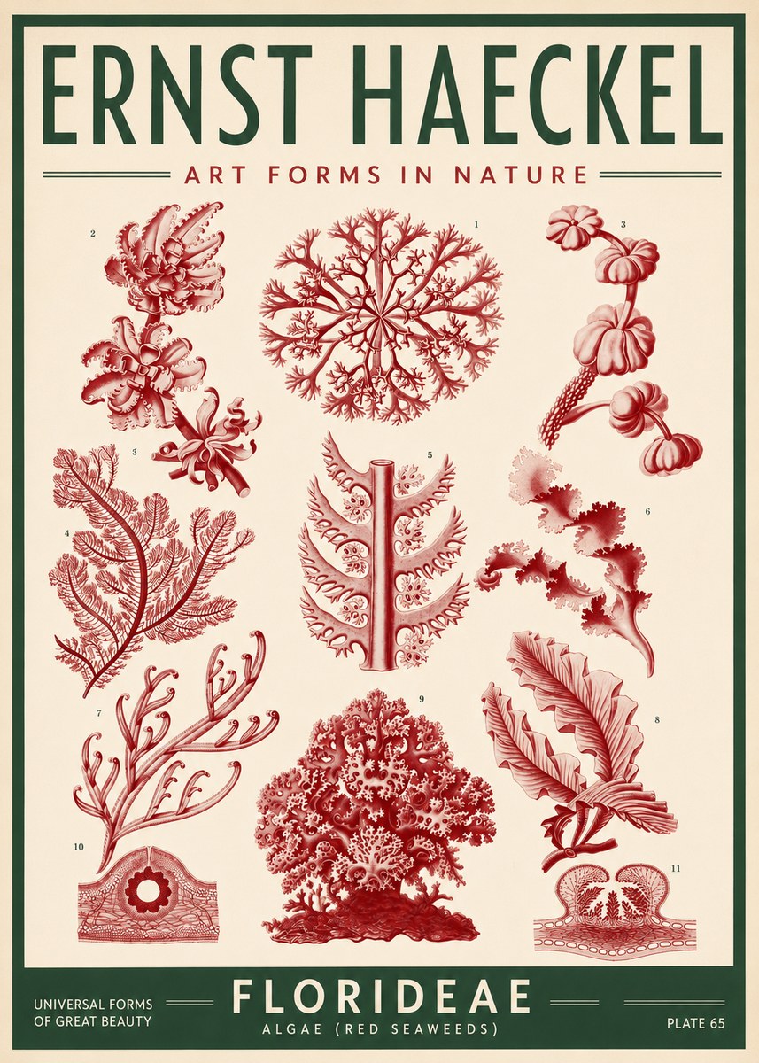 Ernst Haeckel Florideae (Red Seaweeds) No3 - Plakat