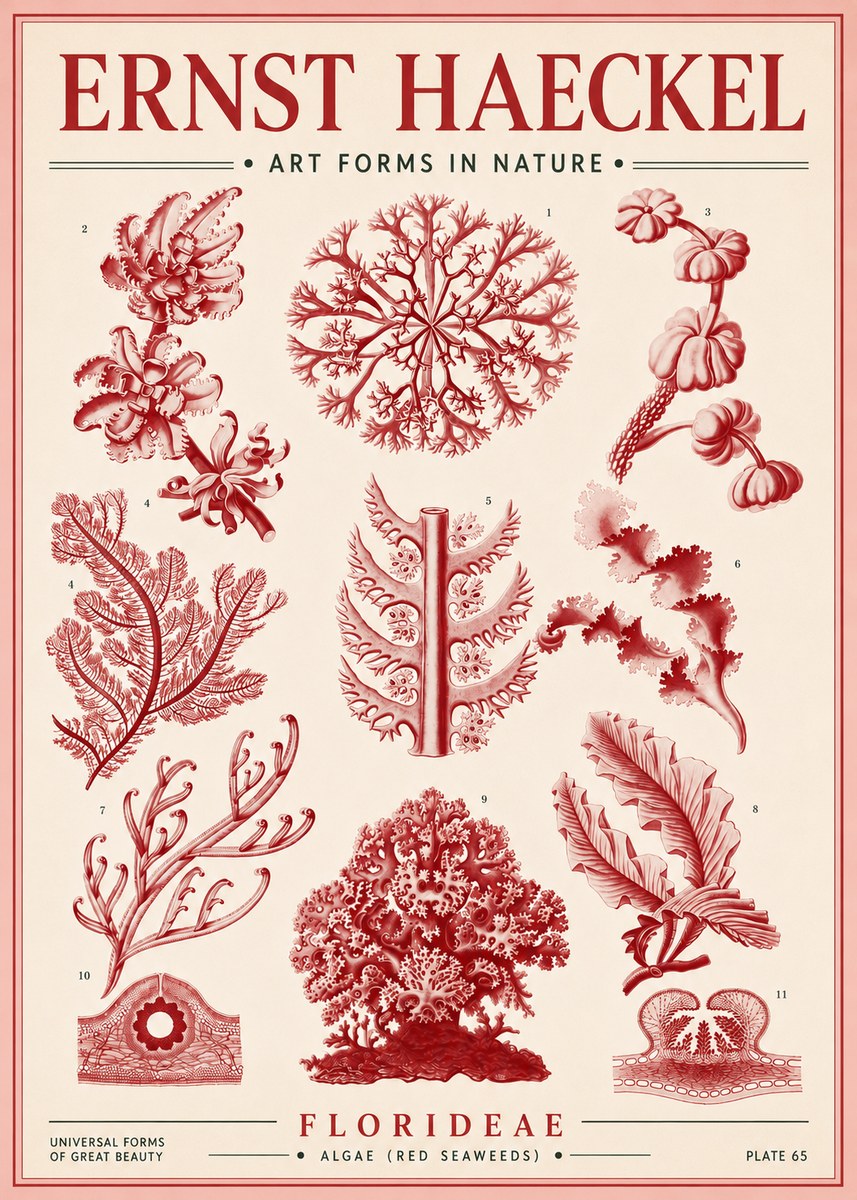 Ernst Haeckel Florideae (Red Seaweeds) No4 - Plakat