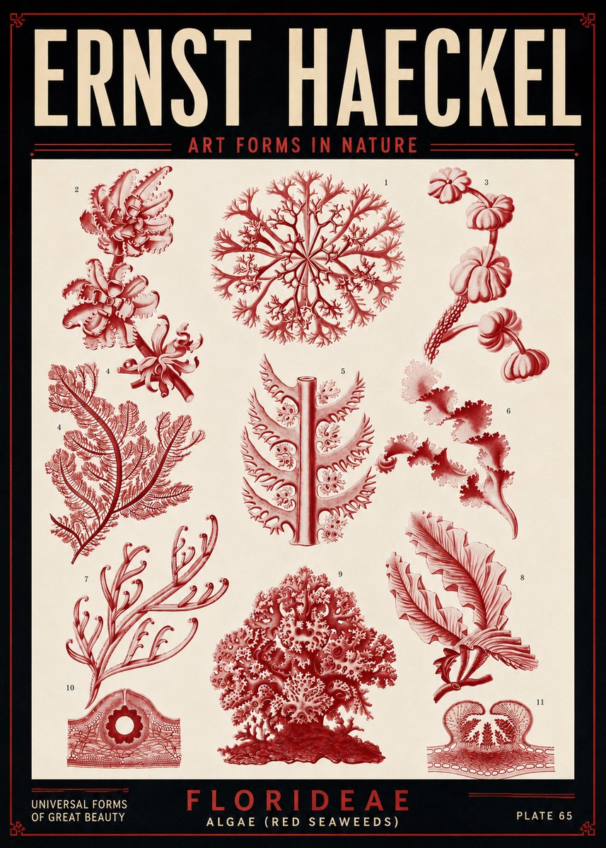 Ernst Haeckel Florideae (Red Seaweeds) No5 - Plakat