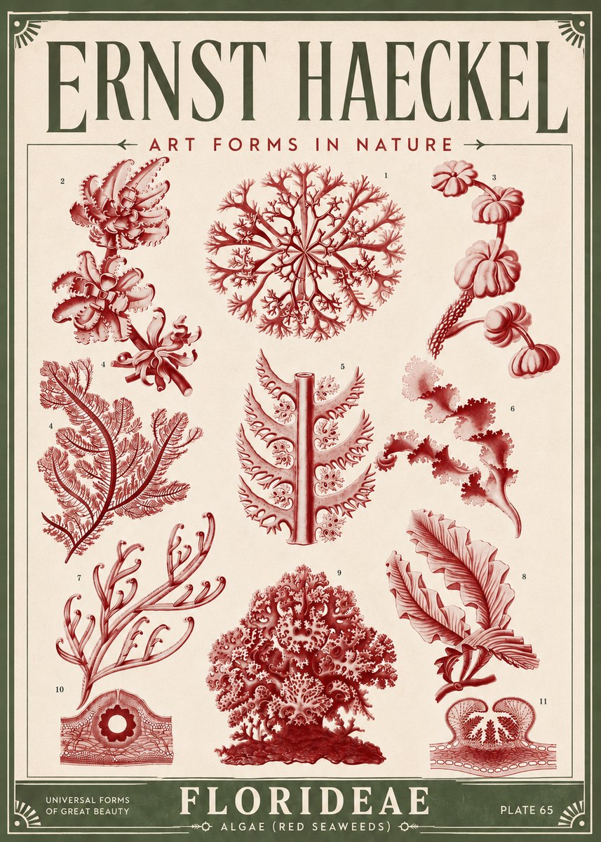 Ernst Haeckel Florideae (Red Seaweeds) No6 - Plakat