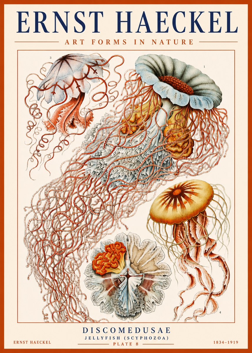Ernst Haeckel Discomedusae — Jellyfish No3 - Plakat