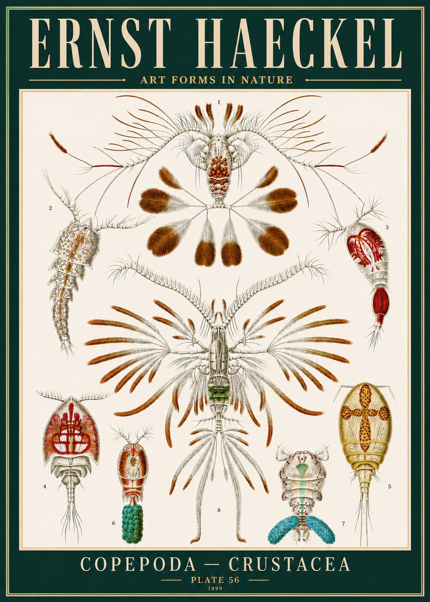 Ernst Haeckel Copepoda — Crustacea Plate 56 No4 - Plakat