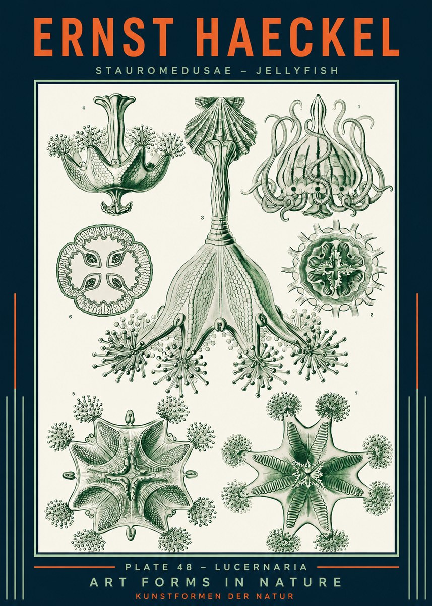 Ernst Haeckel Stauromedusae – Jellyfish No2 - Plakat