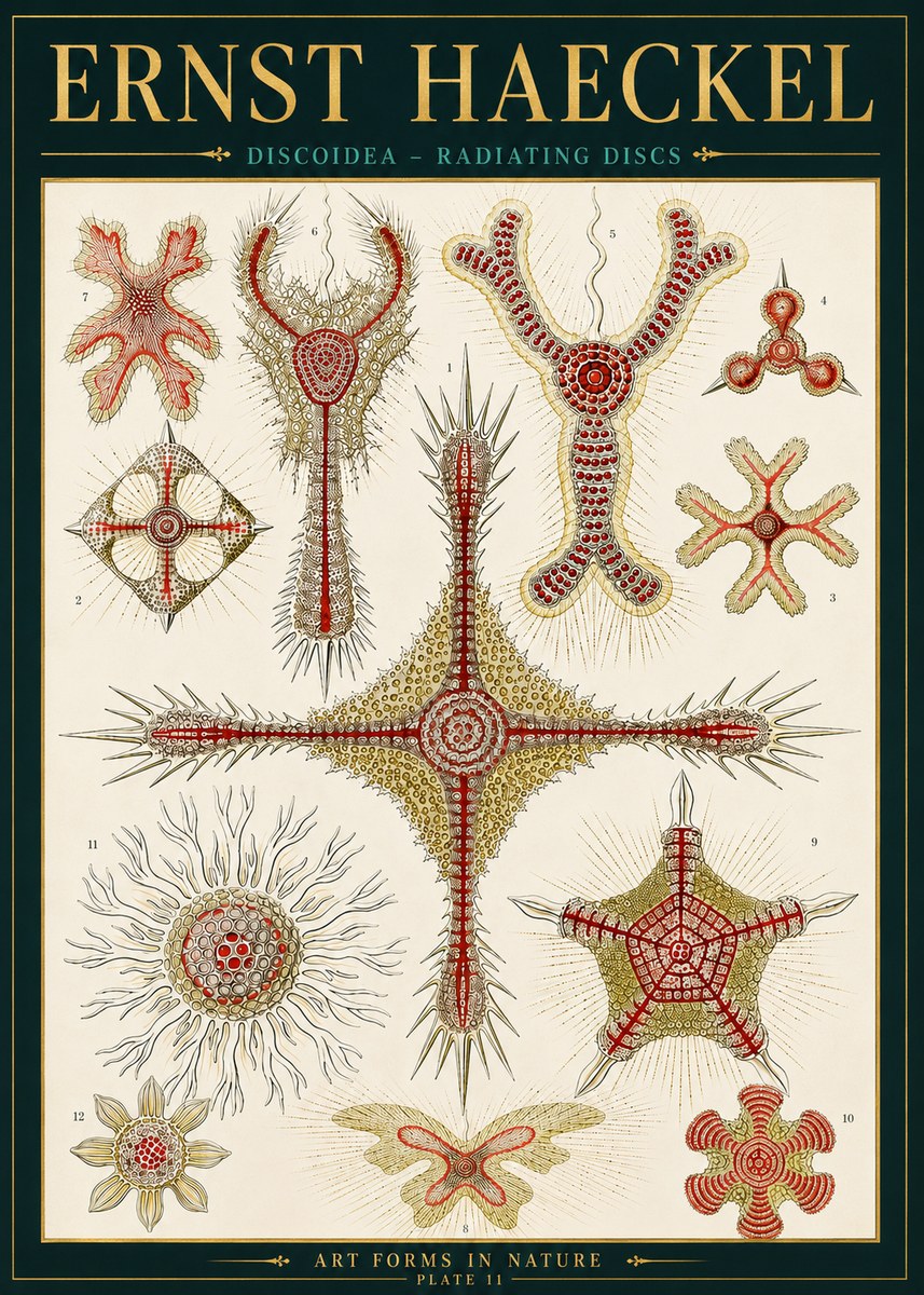 Ernst Haeckel Discoidea – Radiating Discs No4 - Plakat