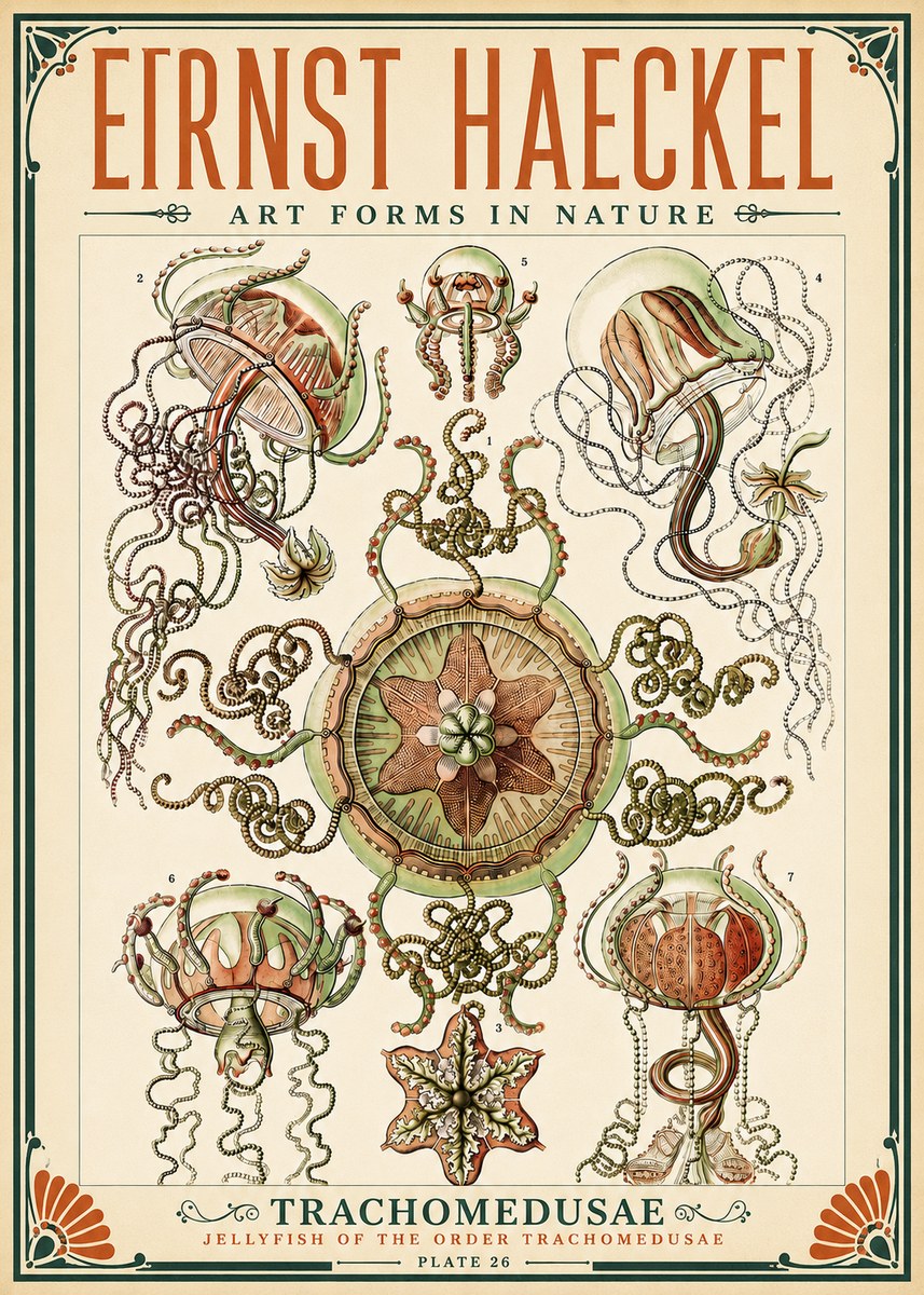 Ernst Haeckel Trachomedusae No5 - Plakat