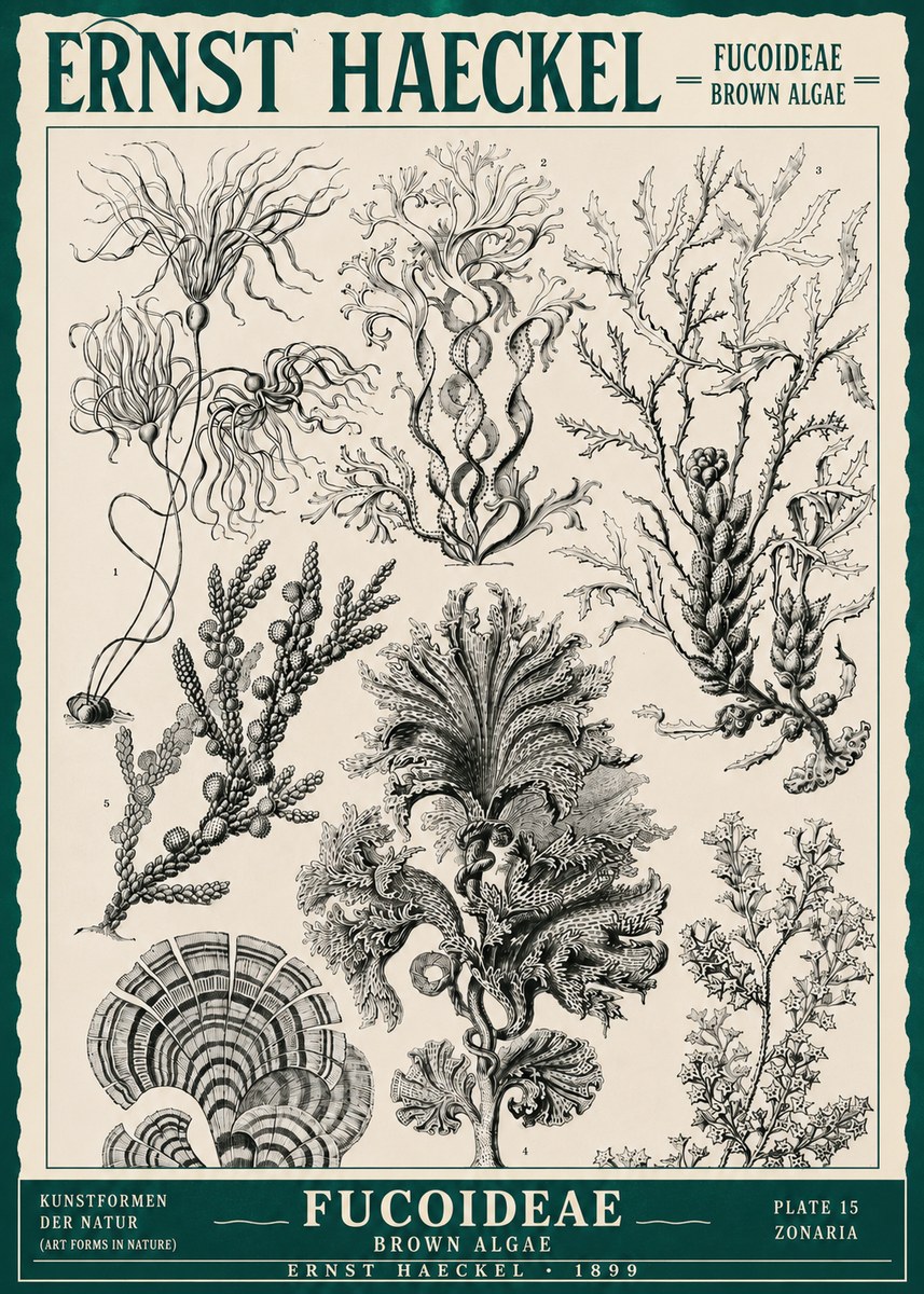 Ernst Haeckel Fucoideae - Brown Algae No3 - Plakat