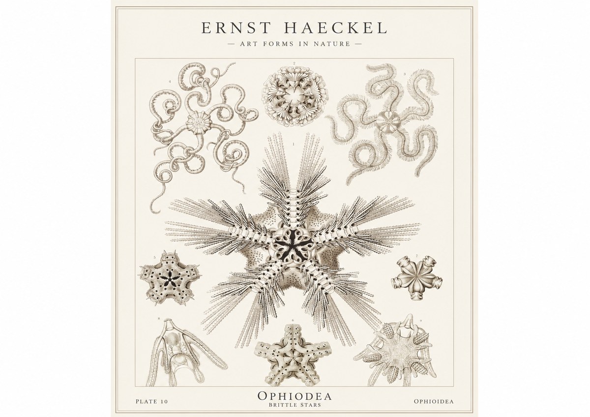 Ernst Haeckel Ophiodea - Brittle Stars I No1 - Plakat