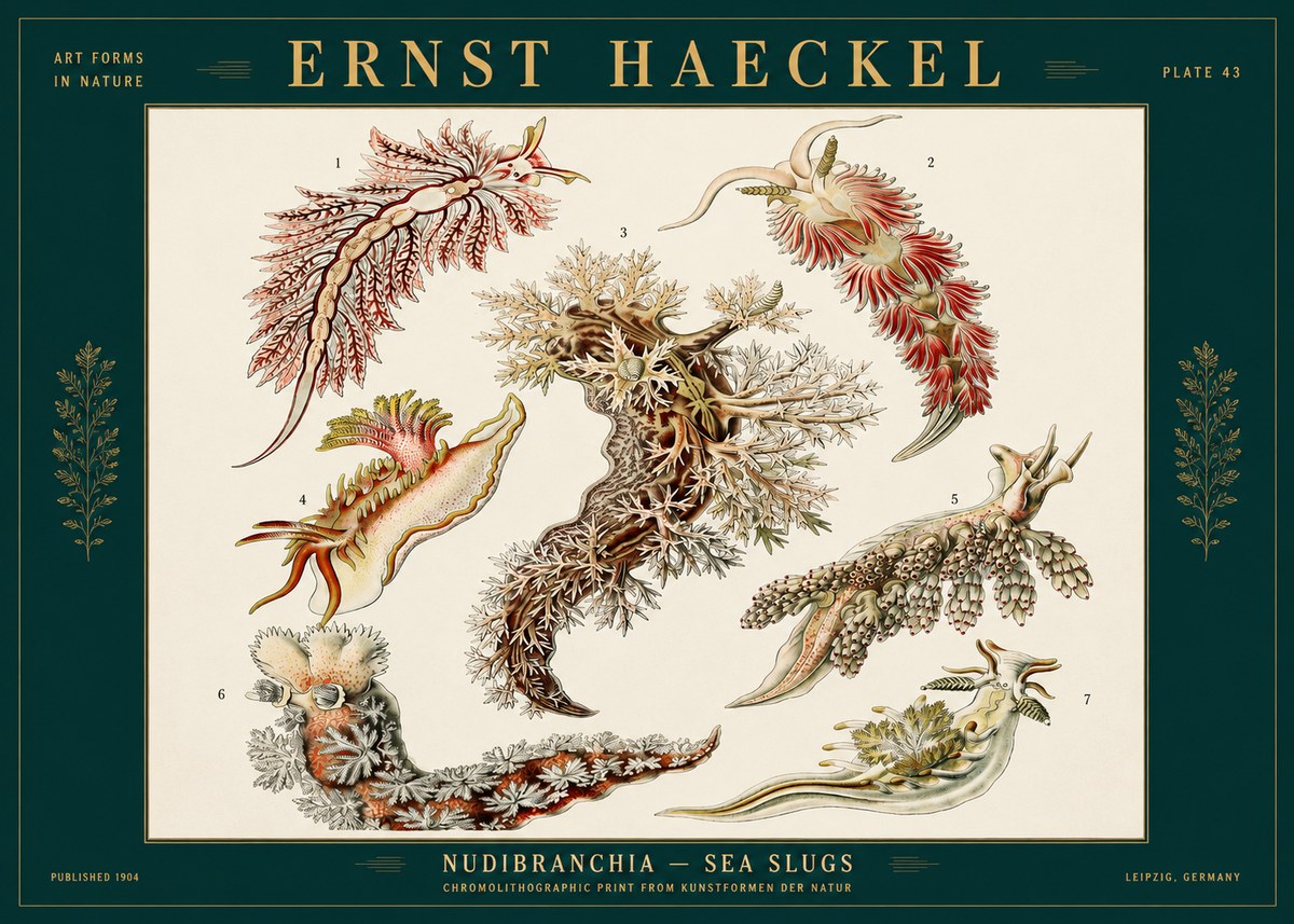 Ernst Haeckel Nudibranchia – Sea Slugs No2 - Plakat