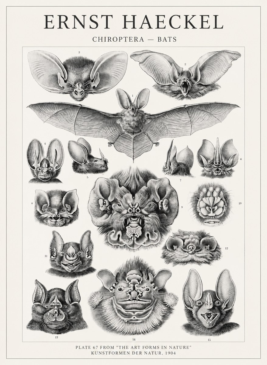 Ernst Haeckel Chiroptera Bats No4 - Plakat