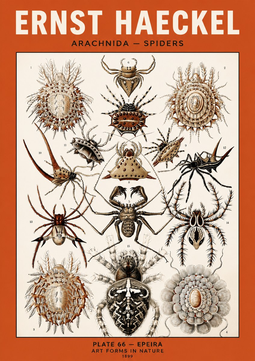 Ernst Haeckel Arachnida — Spiders No5 - Plakat