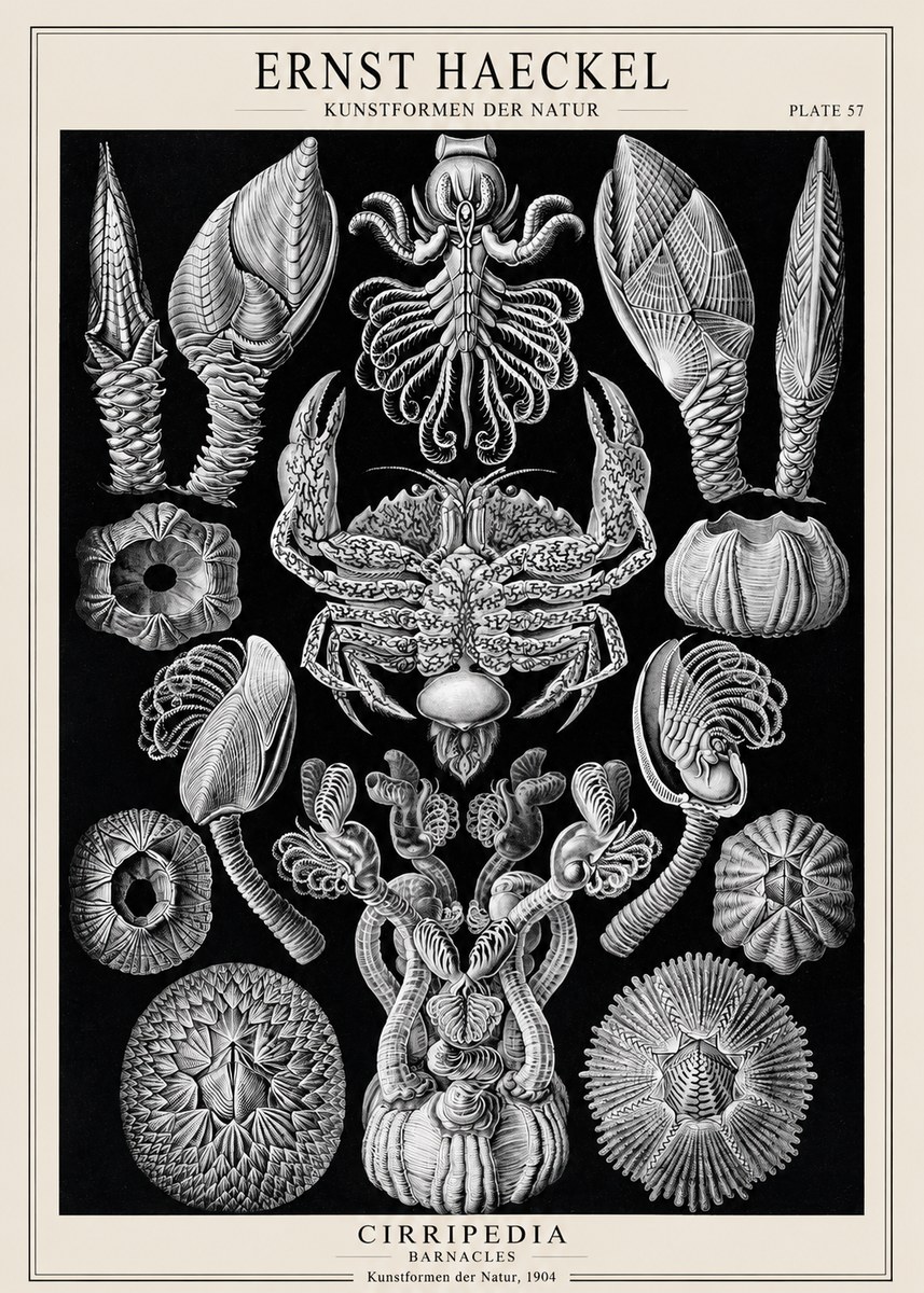 Ernst Haeckel Cirripedia Barnacles No1 - Plakat