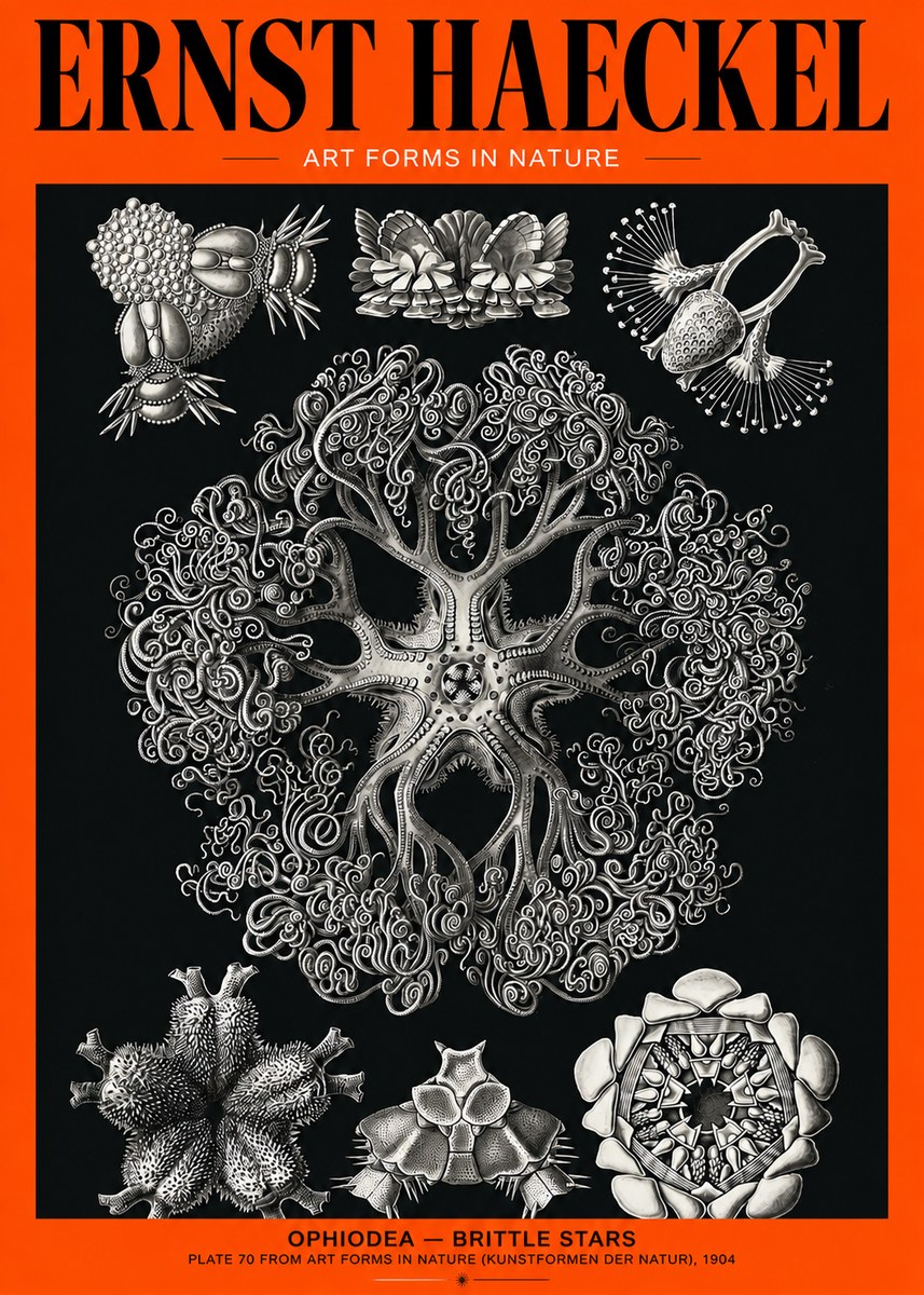 Ernst Haeckel Ophiodea - Brittle Stars II No2 - Plakat