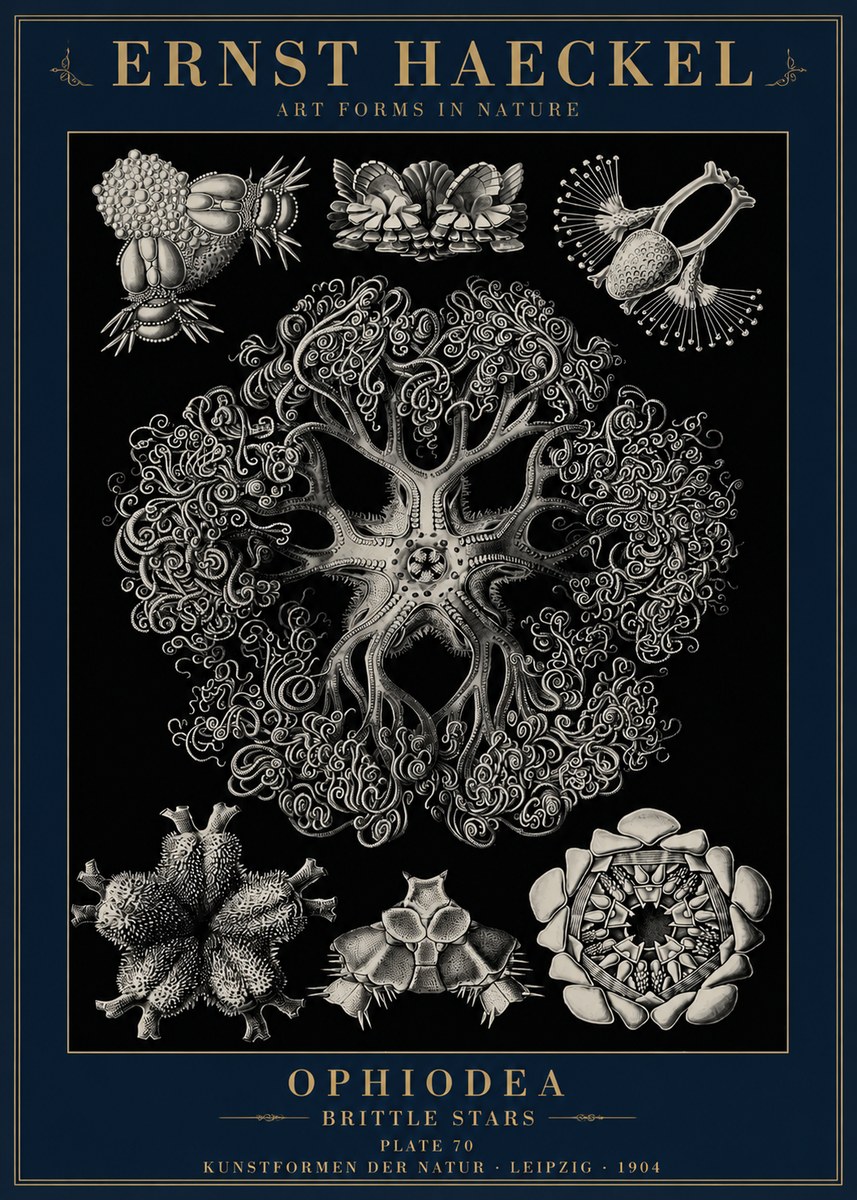 Ernst Haeckel Ophiodea - Brittle Stars II No6 - Plakat