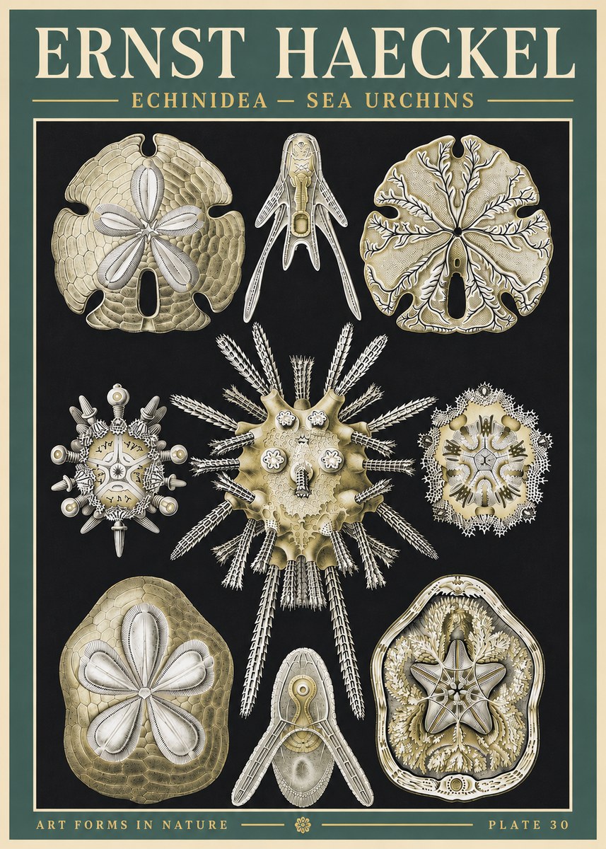 Ernst Haeckel Echinidea — Sea Urchins No3 - Plakat