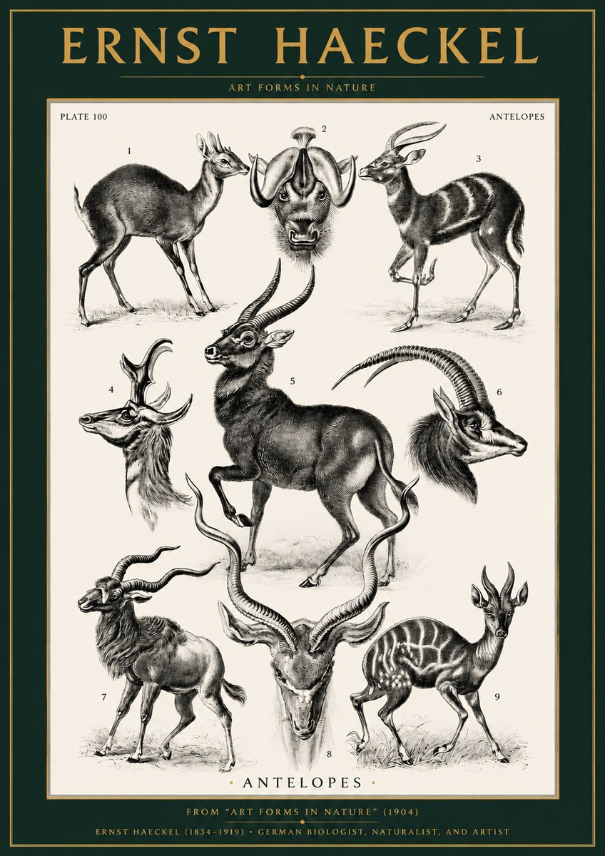 Ernst Haeckel Antelopes No2 - Plakat