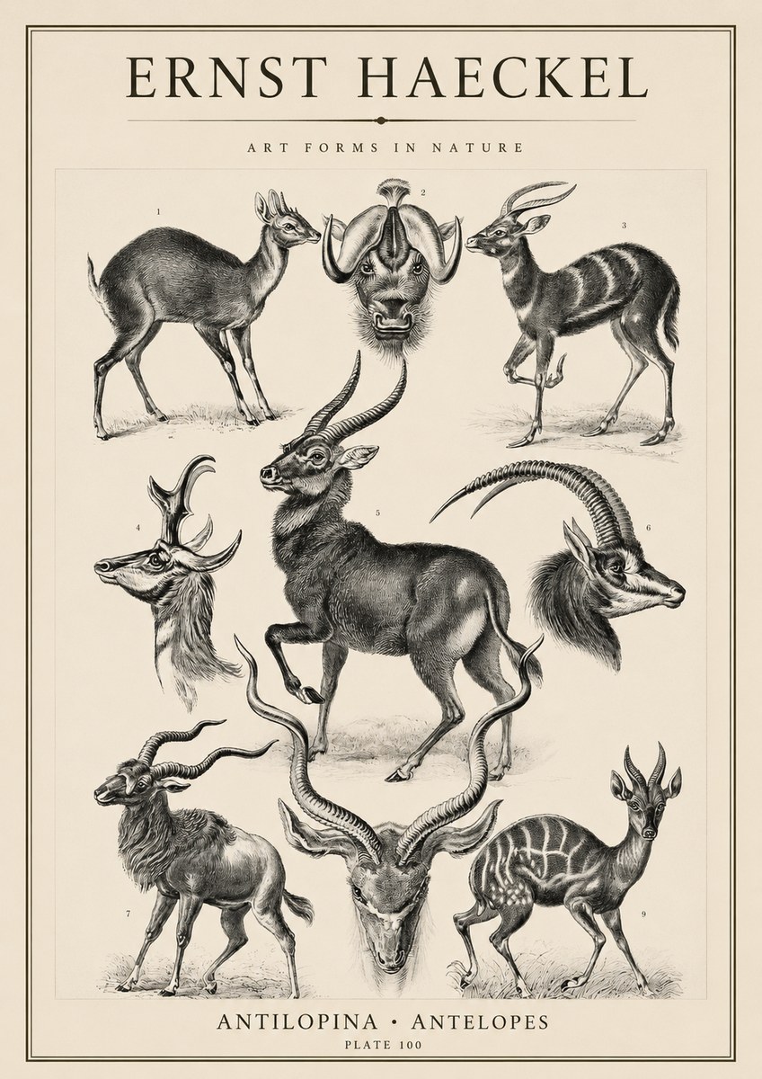 Ernst Haeckel Antelopes No4 - Plakat