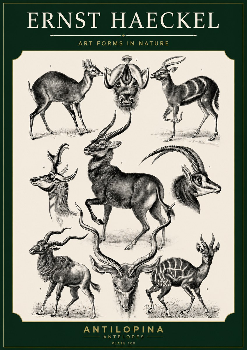 Ernst Haeckel Antelopes No5 - Plakat