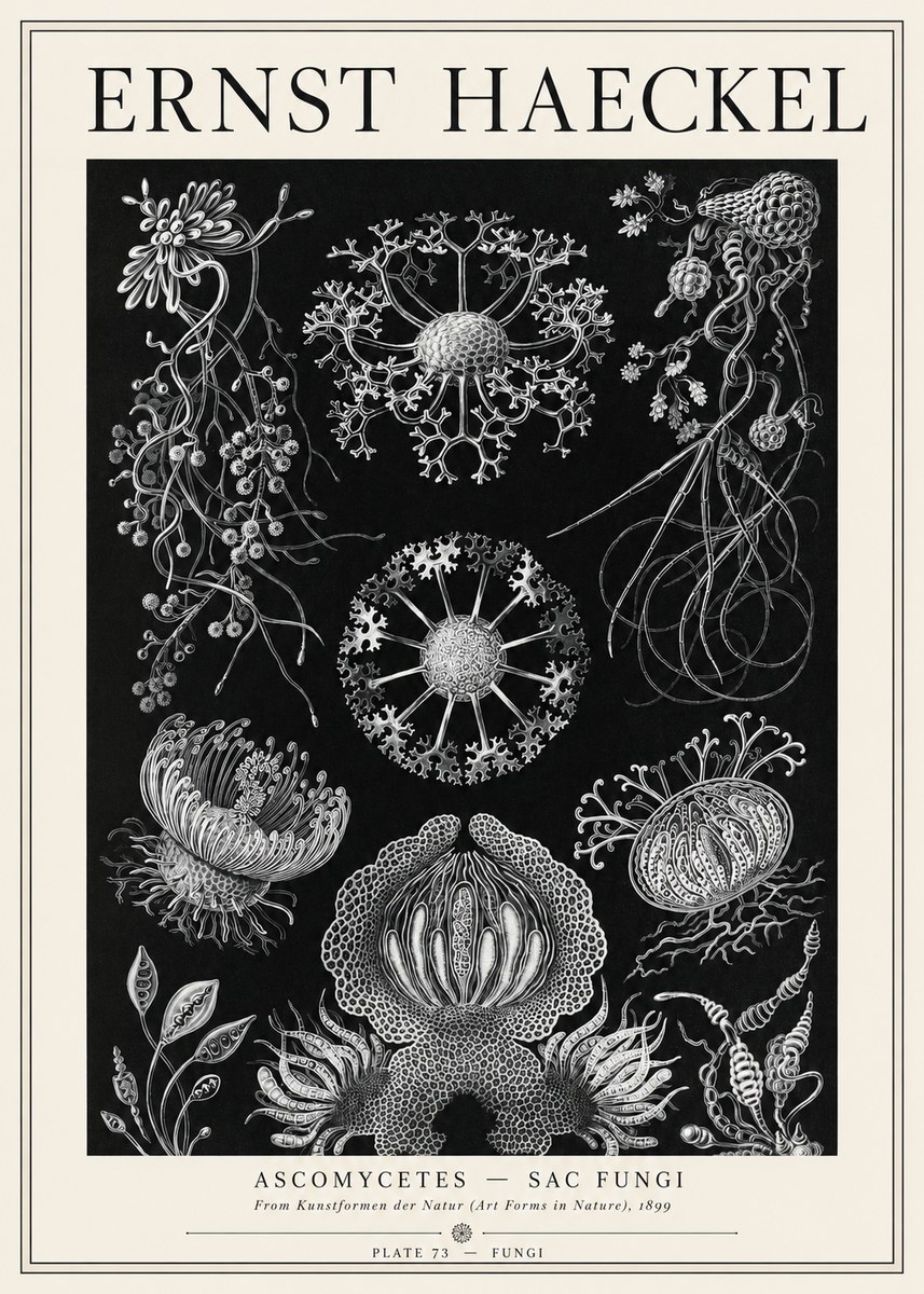 Ernst Haeckel Ascomycetes — Sac Fungi No1 - Plakat