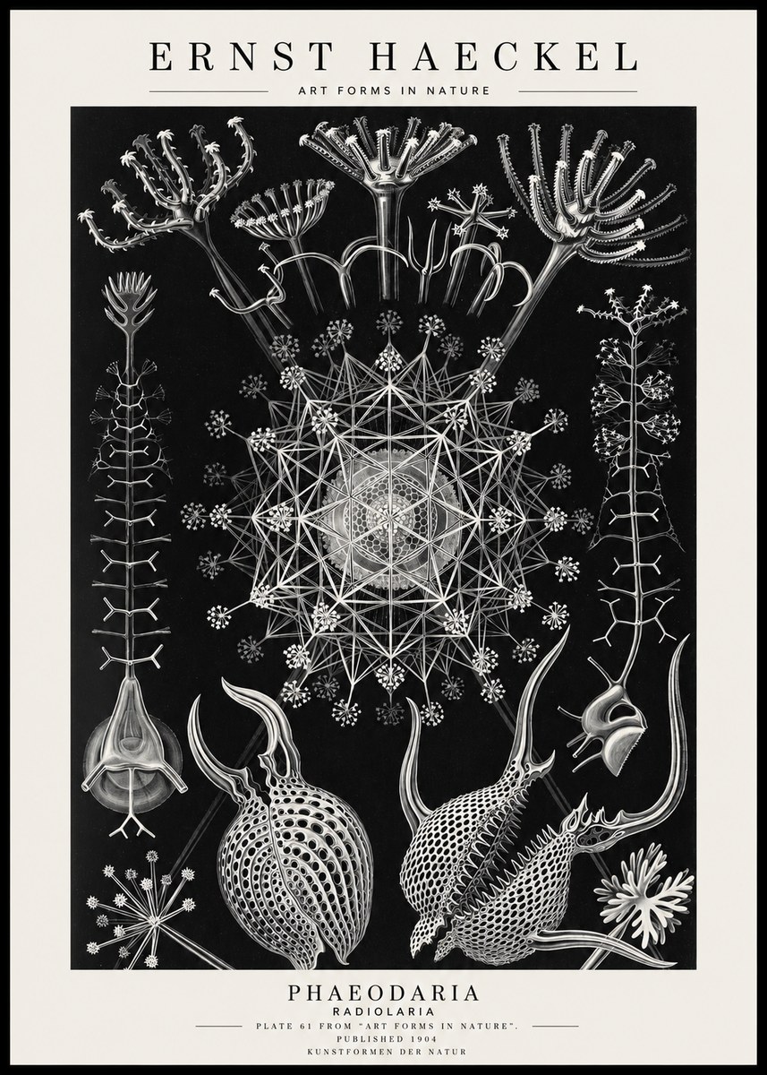 Ernst Haeckel Phaeodaria Radiolarians - Plate 61 No4 - Plakat