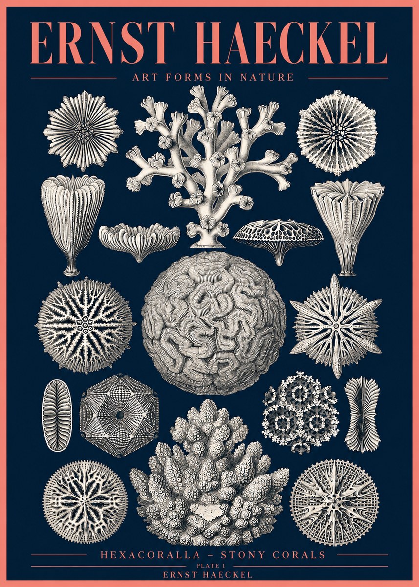 Ernst Haeckel Hexacoralla – Six-rayed Corals No4 - Plakat