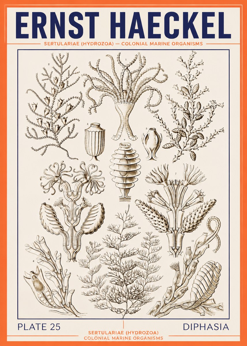 Ernst Haeckel Sertulariidae No4 - Plakat