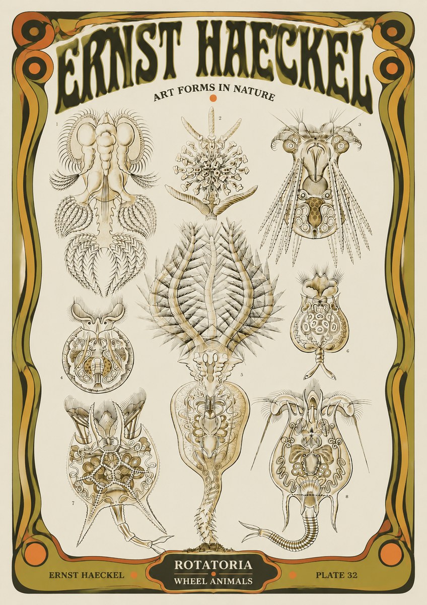 Ernst Haeckel Rotatoria - Wheel Animals No5 - Plakat