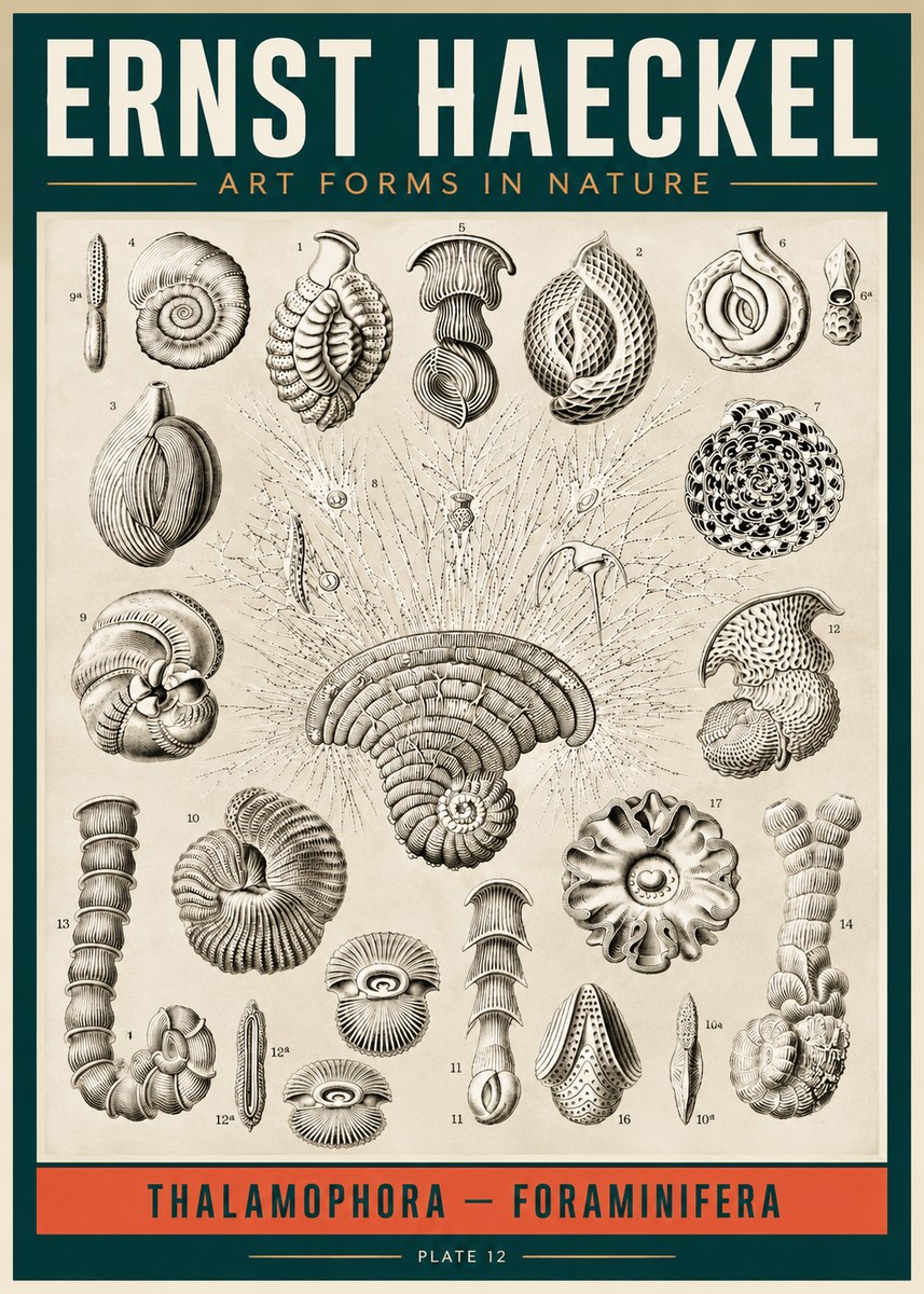 Ernst Haeckel Thalamophora – Foraminifera Plate 12 No2 - Plakat
