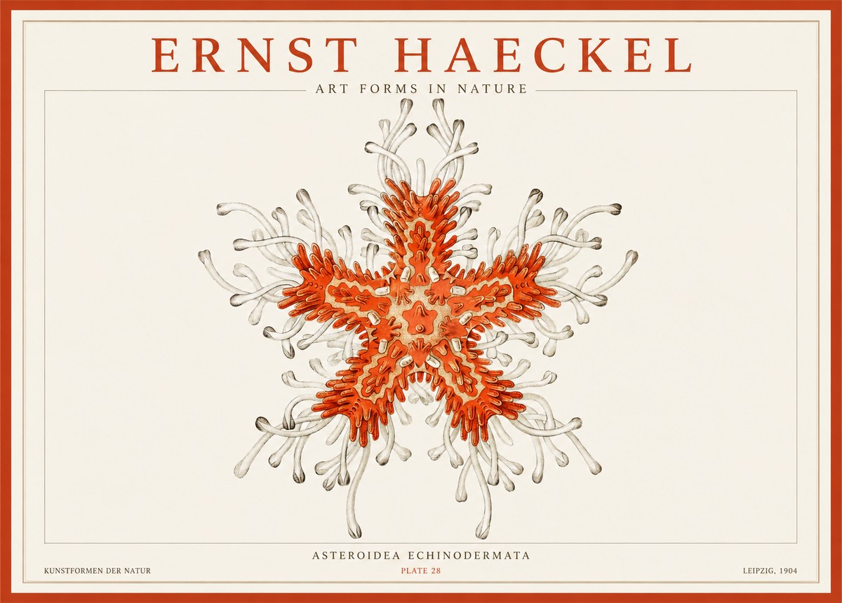 Ernst Haeckel Asteroidea Echinodermata Plate 28 No1 - Plakat