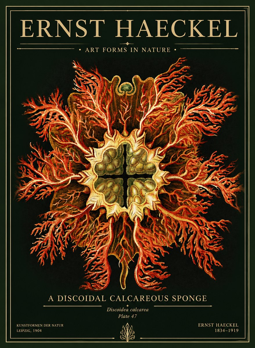 Ernst Haeckel Marine Organism No5 - Plakat