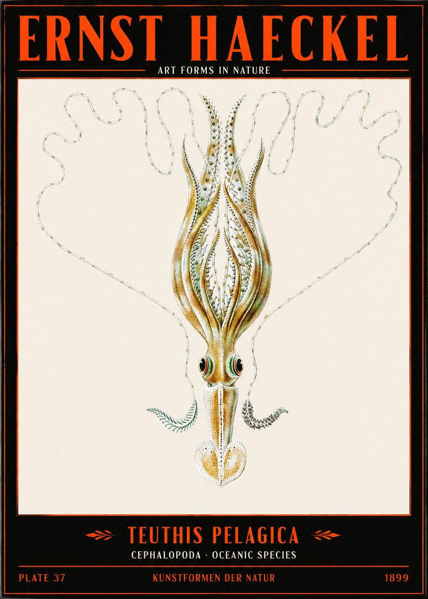 Ernst Haeckel Teuthis Pelagica No2 - Plakat