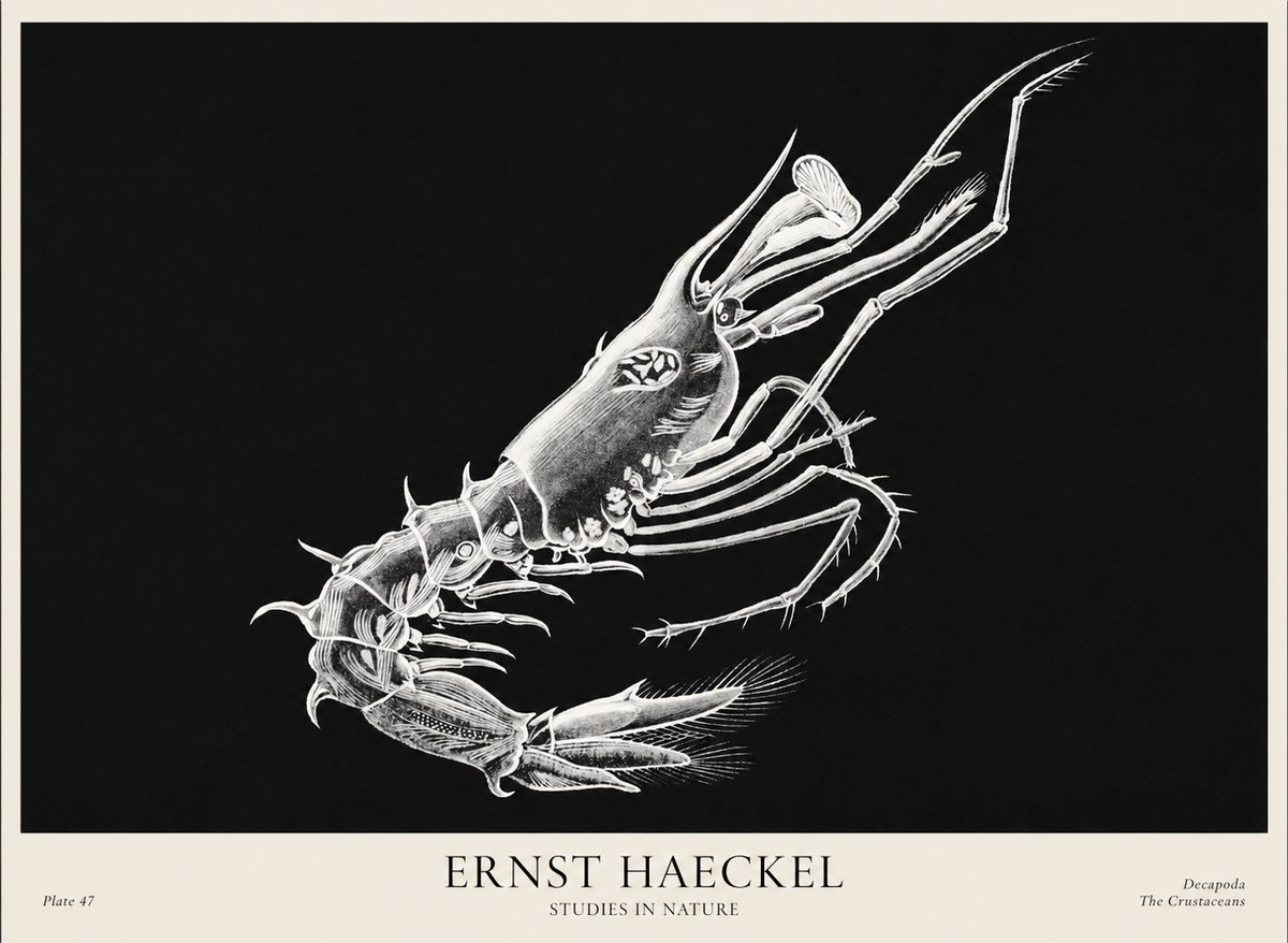 Ernst Haeckel Decapoda the Crustaceans No1 - Plakat