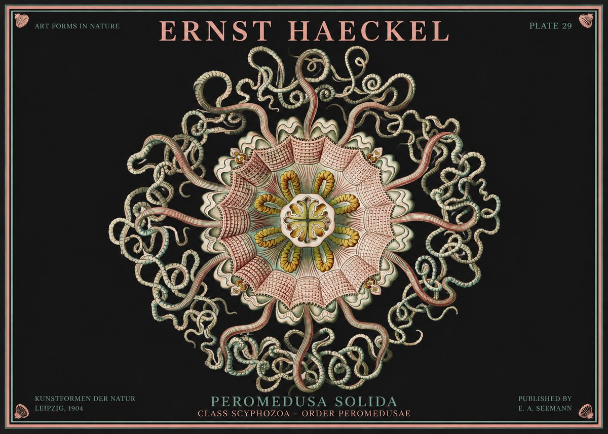 Ernst Haeckel Discomedusae – Actiniae No4 - Plakat