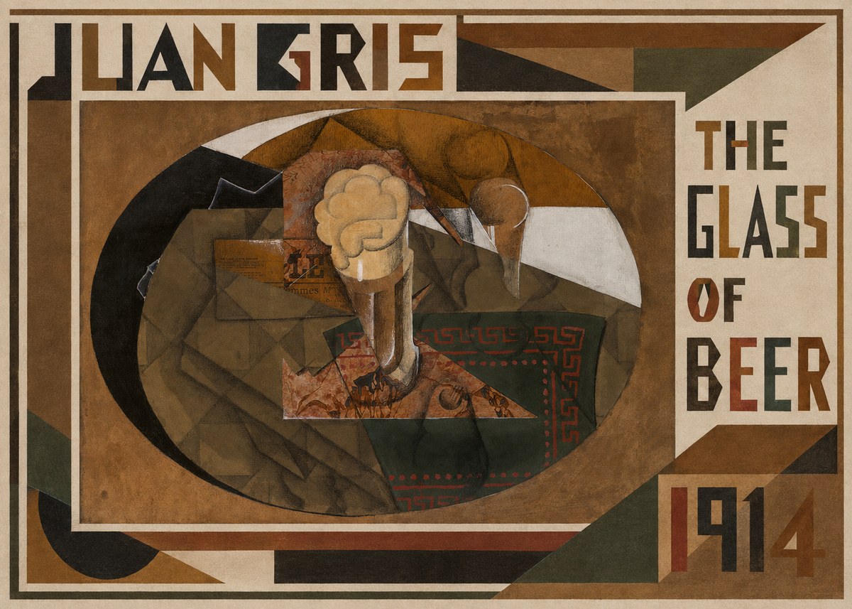 Juan Gris The Glass of Beer No1 - Plakat