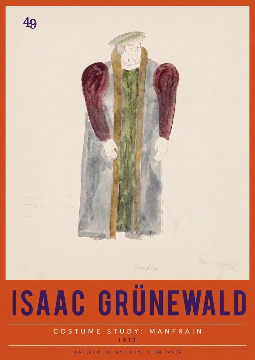 Isaac Grünewald Costume Study: Manfrain No2 - Plakat